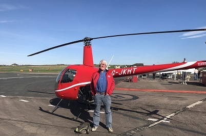 Another helicopter pilot successfully completes his first solo flight at Gloucestershire Airport.